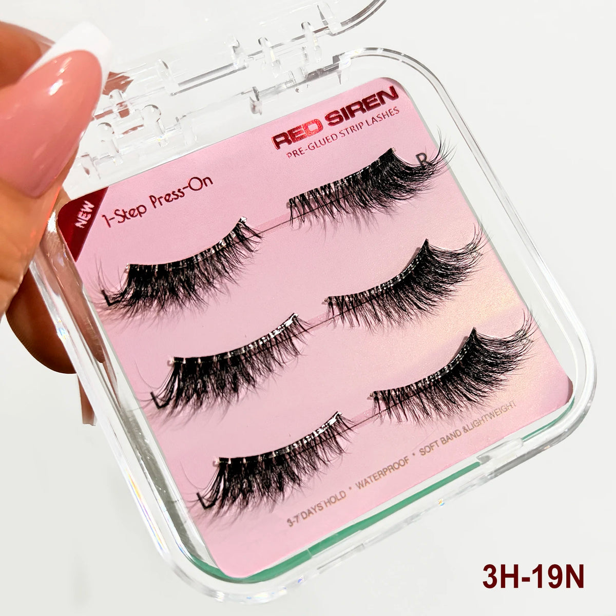 RED SIREN Self Adhesive Eyelashes 3Pairs/Pack Natural Look Half Faux Mink Lashes Long Lasting Press On Cat Eye Lashes Makeup