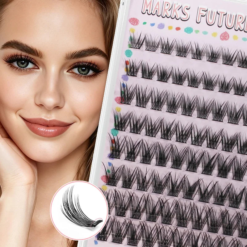 Marks Future Self-Adhesive Eyelashes Are Thick and Curled for Big Eyes, Suitable for Makeup, Balls, Parties, and Are Beginner-Friendly, Enhancing Your Look.