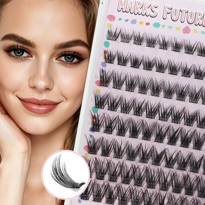 Marks Future Self-Adhesive Eyelashes Are Thick and Curled for Big Eyes, Suitable for Makeup, Balls, Parties, and Are Beginner-Friendly, Enhancing Your Look.