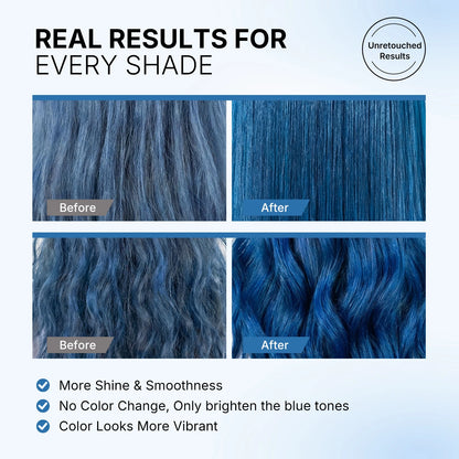 Karseell Blue Hair Color Depositing Mask, Deep Conditioner Treatment Intensely Hydrating, Refreshes Color & Tone 500mL