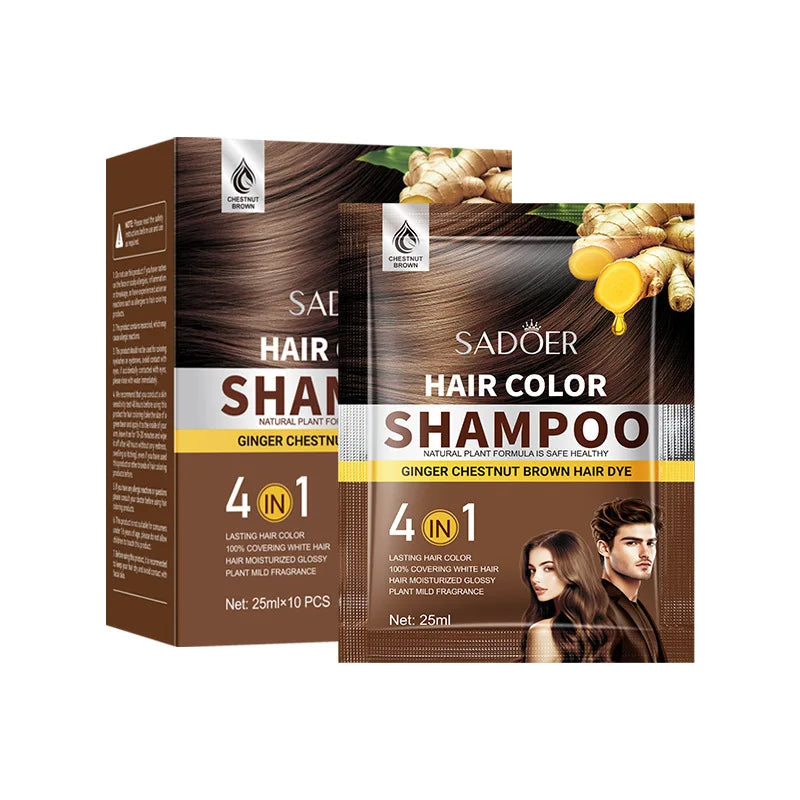10 Pcs Fast Black Hair Shampoo 15 Mins Fast Become Black Hair Dye Herb Natural Hair Care Restore Colorant Shampoo Hair Care