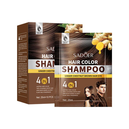 10 Pcs Fast Black Hair Shampoo 15 Mins Fast Become Black Hair Dye Herb Natural Hair Care Restore Colorant Shampoo Hair Care