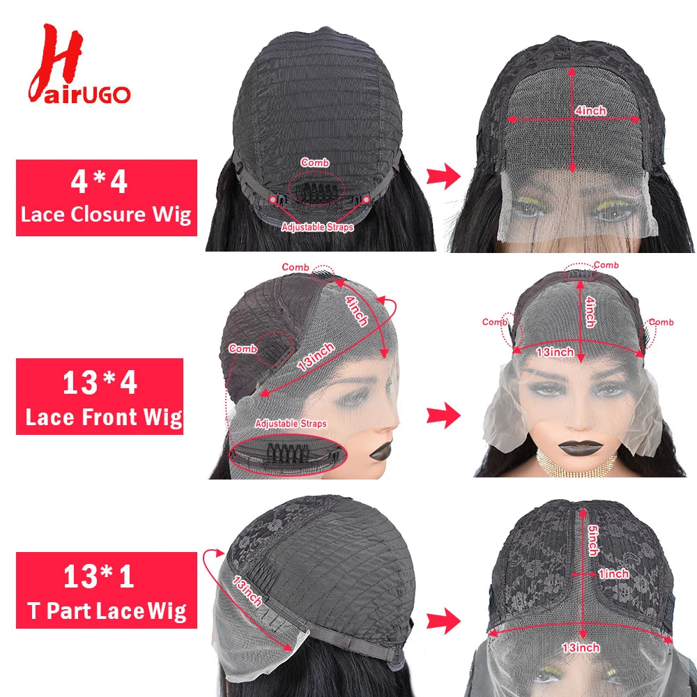 99J Straight 13x4 Lace Front Wigs Human Hair Brazilian Burgundy Straight Human Hair Wigs For Woman 4x4 Lace Closure Wigs HairUGo
