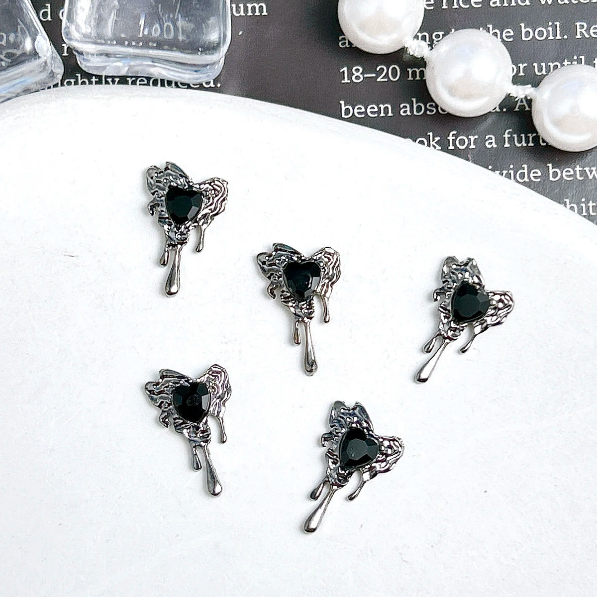 20PCS Multiple Style Alloy Skull Spider Nail Art Charms New Creative Glass Diamond Bat Halloween Nail Decorations for DIY Nails