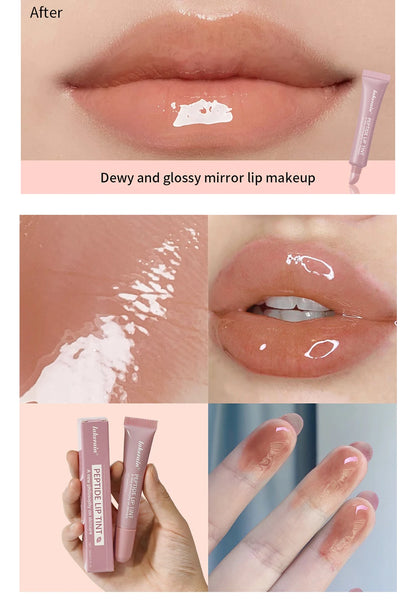 Christmas Gift Hydrating Lip Gloss Glitter Plumping Lipgloss High Shine Glass Finish Nude Colors Shiny Jelly Liquid Lipstick