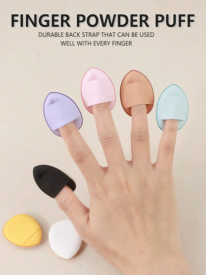6 Pcs Purple Teardrop Makeup Puff Double Sided Cushion Puff With Storage Box Wet Dry Cosmetic Foundation Sponge