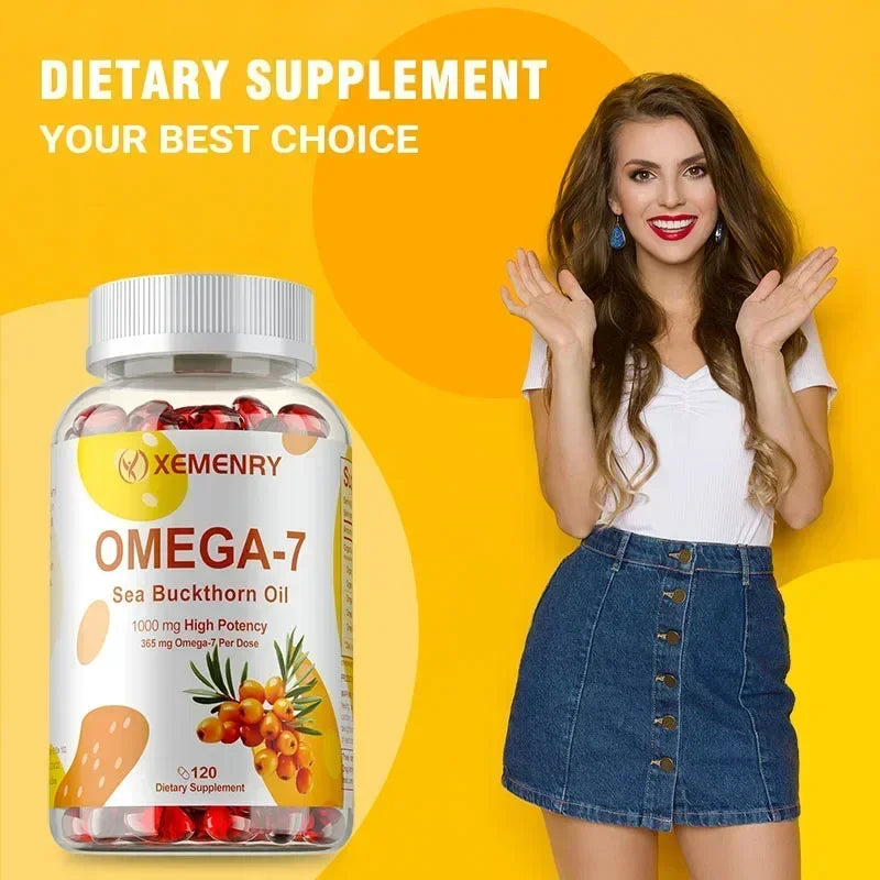 OMEGA-7 Sea Buckthorn Oil - Supports Skin, Cardiovascular, Digestive and Liver Health, Boosts Energy, Immunity, Antioxidant Vega