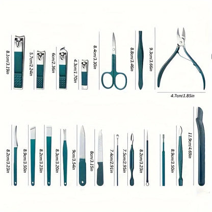 Professional 7-18 Piece Nail Care Kit Stainless Steel Manicure Nail Clippers High Aesthetic Value Portable and Practica Tools