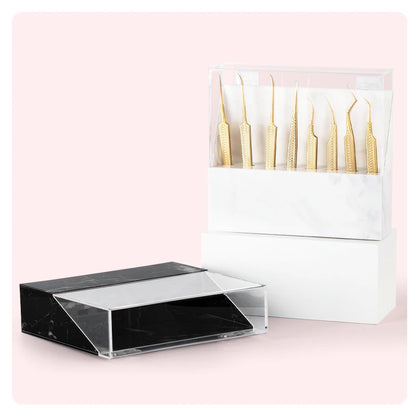 NATUHANA 8 Slots Acrylic Eyelash Extension Tweezers Holder Display Stand Lash Tools Storage Organizer Box Salon Makeup Tools Sup