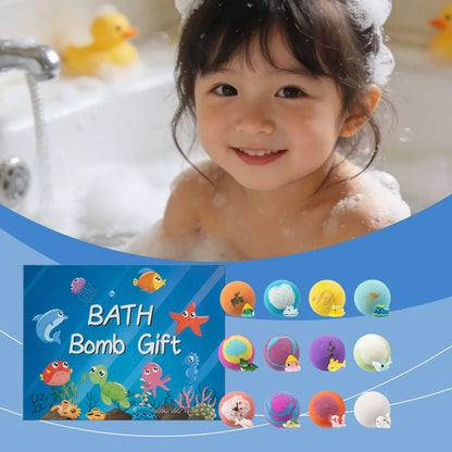 Kids Bath Bombs Hidden Surprise Colorful Rich Bubble kids Funny Relaxing Bath Toys Children Holiday Gift Set Ocean Bubble Bath