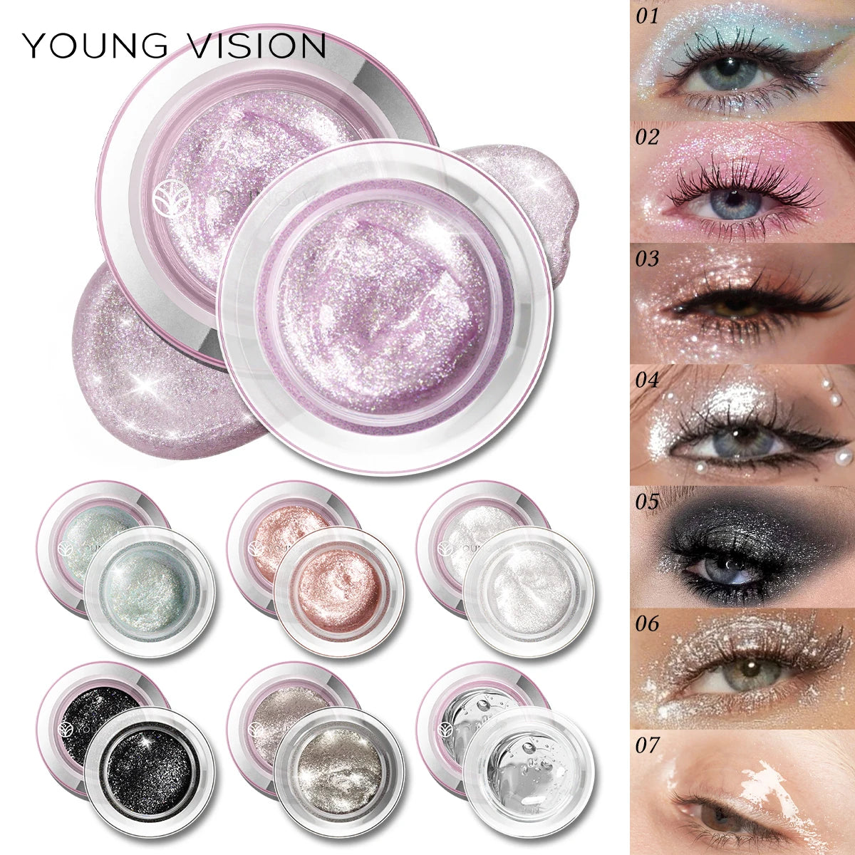 7 Color Liquid Eyeshadow Waterproof, non-sticky  rmt Highlighter & smoky eyeshadow with vivid color payoff Cosmetics