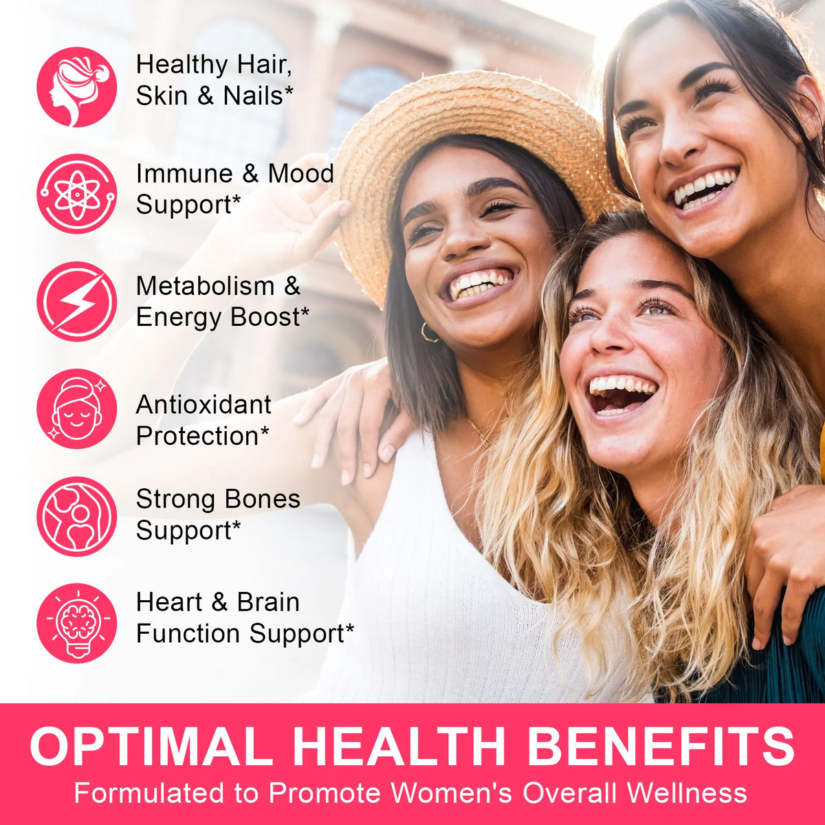 Women's Multivitamin Gummies, 36‑in‑1 Vitamins Minerals with Biotin & Zinc for Skin Hair Nails, Energy Bone & Immune, 60 Count