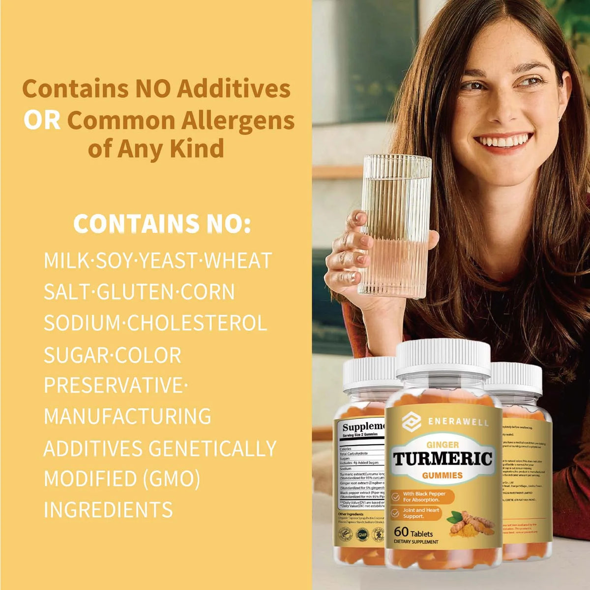 Turmeric Gummies, Boosts Immunity, Promotes Skin Health, Improves Mobility, Improves Blood Circulation, Regulates Blood Lipids