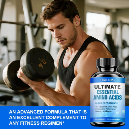 HOLUCKS Essential Amino Acids EAA Supplement 9 EAAs 120 Tablets Muscle Recovery Energy Performance