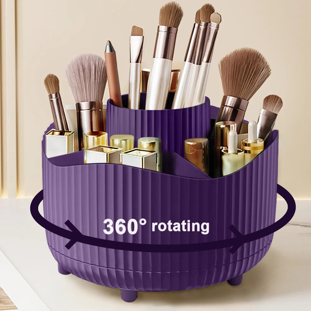 360° Rotating Makeup Brush Holder Cosmetic Brush Holder Large Capacity Lipstick Eyebrow Makeup Brush Holder Jewelry Container