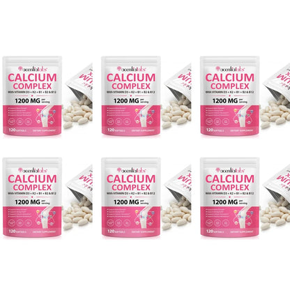 Calcium 1200mg D3 K2 B12 Softgels for Bone Strength, Teeth, Muscle, Heart & Immune Health, Gluten Free & Non-GMO, 120 Softgels