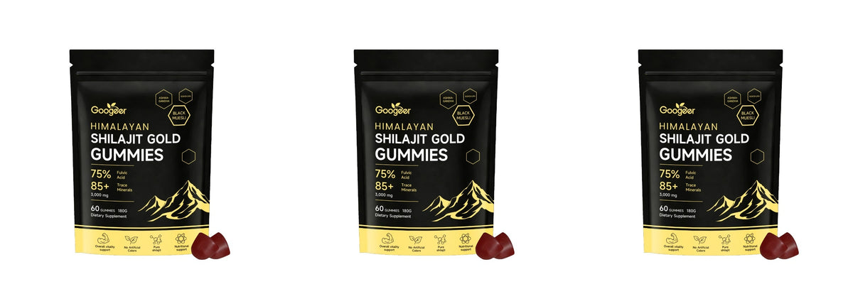 Himalayan Shilajit Gold 60 Gummies Minerals Formula Supports Energy Boost & Body Vitality Natural Nutritional Dietary Supplement