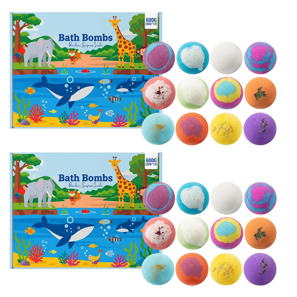 Kids Bubble Bath Ball Moisturizing Skin Care Relaxing Bathtime Surprise Hidden Toy Birthday Holiday Gift Boy&girl Bath Fizz Ball