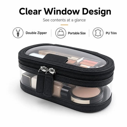 Toiletry Storage Case Transparent Cosmetic Bag Clear Window Double Zipper Cosmetic Organizer Portable Beauty Tools