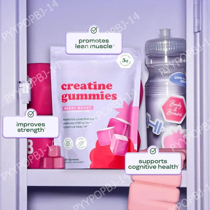 Berry Flavor Creatine Monohydrate 5g Gummies - Zero Sugar 36 Count Non-GMO Gluten Free Vegetarian Supplement for Fitness And Bod