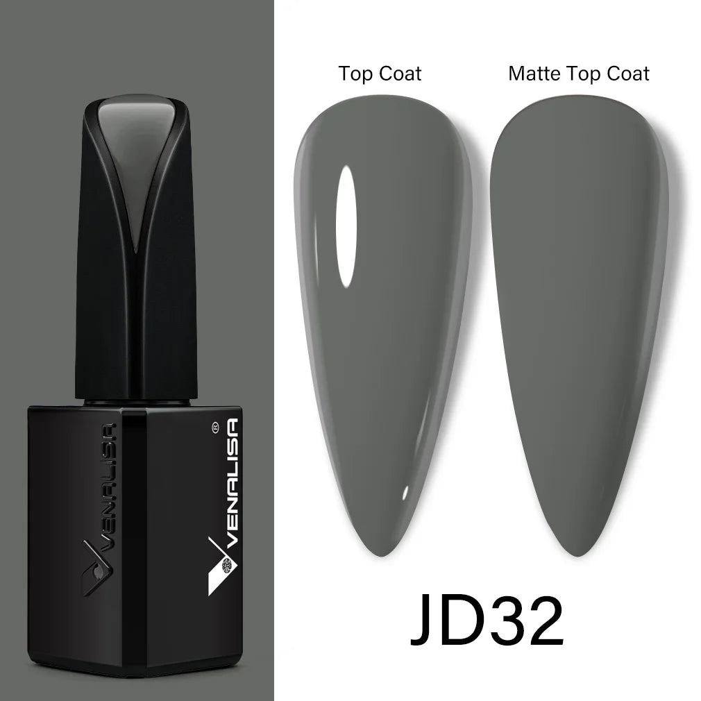 Venalisa15ML Silky Matte TPO FREE Topcoat No Cleaning Nail Lacquer Full Coverage Long Lasting Gorgeous Color Nail Varnish