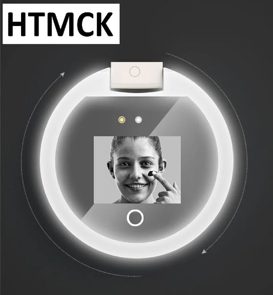 HTMCK LED & UV Visual Function Multifunctional Makeup Mirror Portable Sunscreen Detector Compact Travel Size Makeup Mirror
