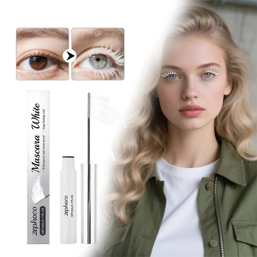 White Mascara Waterproof Fast Dry Eyelashes Curls Extension Festival Make-Up Eyelashes White Mascara