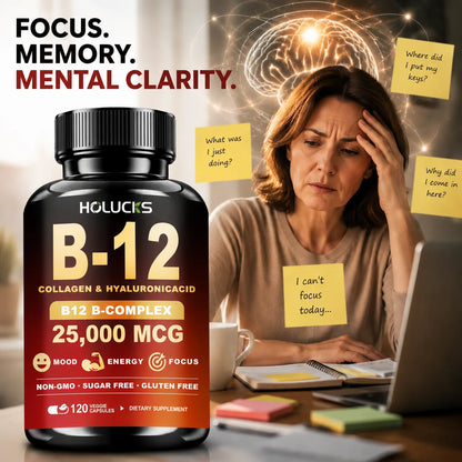 Advanced Vitamin B12 Supplement, with MSM, Marine Collagen, for Brain Vitality, Beautify Skin, Nervous System & Bone Health