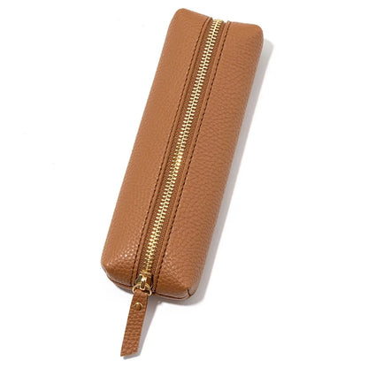 Custom Name Leather Makeup Pouch, Soft Portable Pen Bag Makeup Case, Multifunctional Storage & Travel Cosmetic Bag for Daily Use