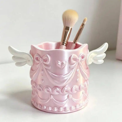 1Pcs Luxury Angel Wings Relief Portable Cosmetic Organizer Makeup Brush Holder for Daily Use