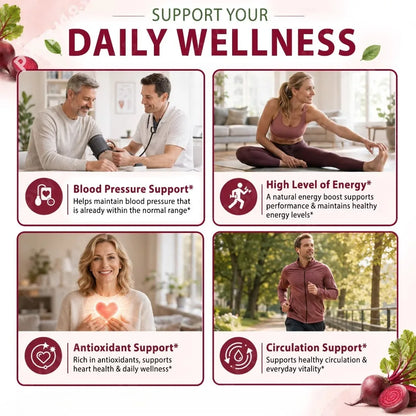 Lenm Beet Root Softgels Natural Antioxidant Supplement for Blood Circulation Vitality & Endurance Support with MCT Oil 120 Count