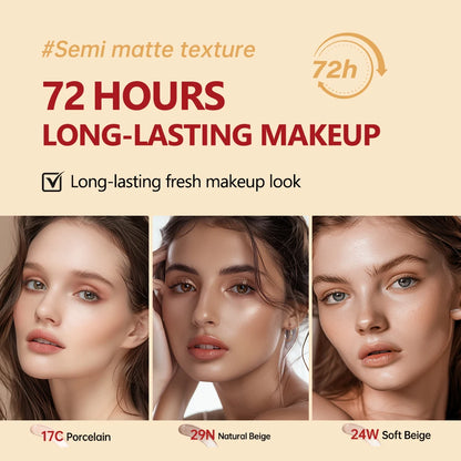 Sunscreen Cushion Refills Foundation Waterproof Long-lasting Brighten Foundation Cream Women Base Makeup Face Korea Cosmetics
