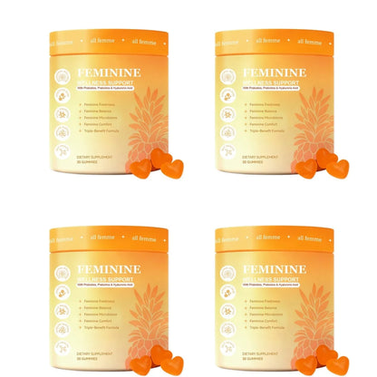 All Femme Chewable Feminine Wellness Support Gummies with Probiotics Prebiotics Hyaluronic Acid Vitamin B6 and Zinc 30 Gummies