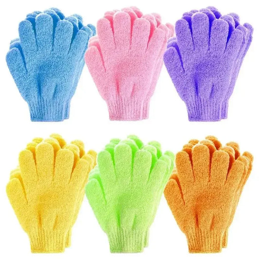 1/2/3pairs Five Fingers Bath Gloves Peeling Exfoliating Household Shower Towel Scrub Body Wash Elastic Wipe Body Cleaning Tools