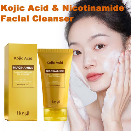 Kojic Acid & Niacinamide Face Wash Brightening Facial Cleanser for Dark Spots & Glowing Skin Evens Skin Tone Acne Scar Care