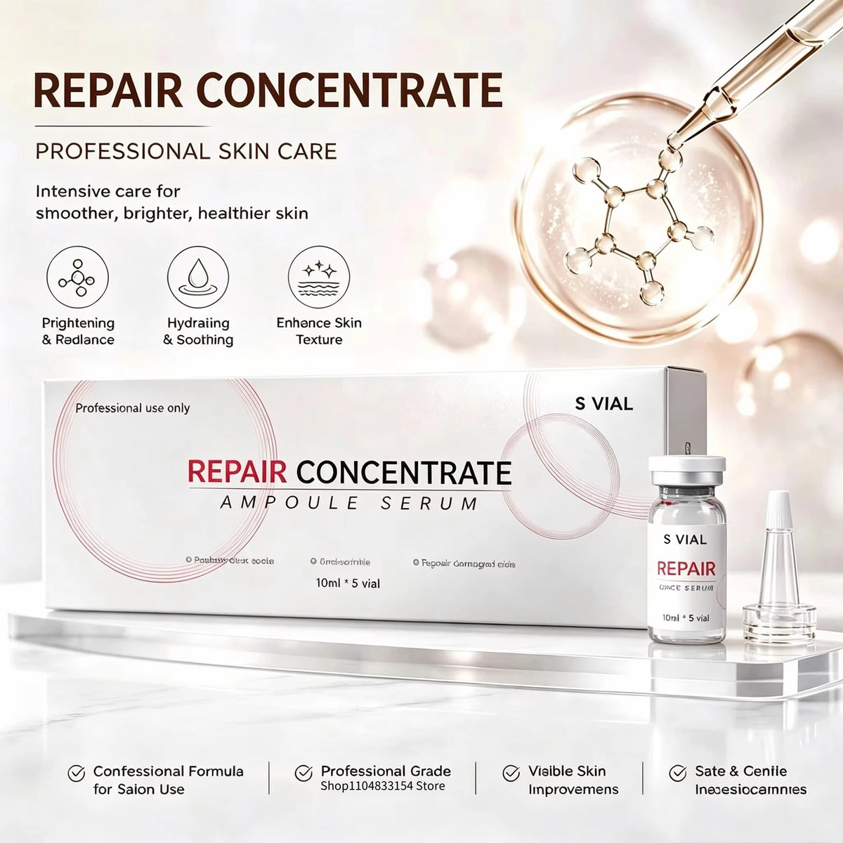 Korean Repair Concentrate Face Serum Firming Lifting Reduce Wrinkles & Dark Spots Hydrating for Mature Dry Skin