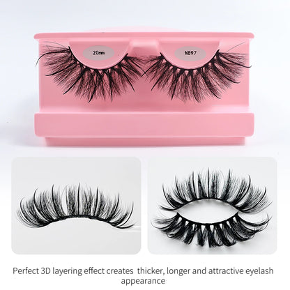 REDSIREN Faux Mink Lash Spikes Wispy Thick Natural Full Strip Lashes New Makeup Fluffy Mink Eyelashes