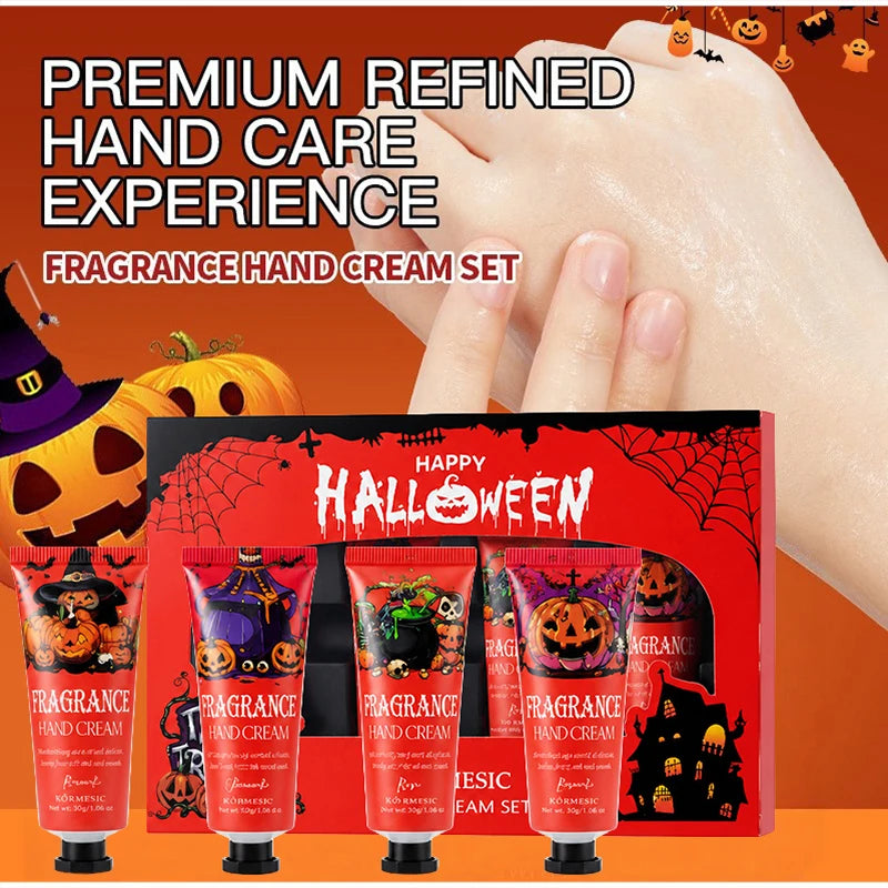 Halloween Theme Lip Balm Moisturizing And Non-sticky Lip Care Stick Fragrance nourishing Hand Cream Set Halloween Gifts