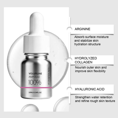 Volufilin 100% Facial Ampoule Serum,Pure Volufiline Plumping,Improve Depressions&Facial Reshaping,Hydrolyzed Collagen Elastic Lifting&Deep Hydrating Glow Moisture,Versatile Multi Zone Application&Concentrated Ampoule Formula,