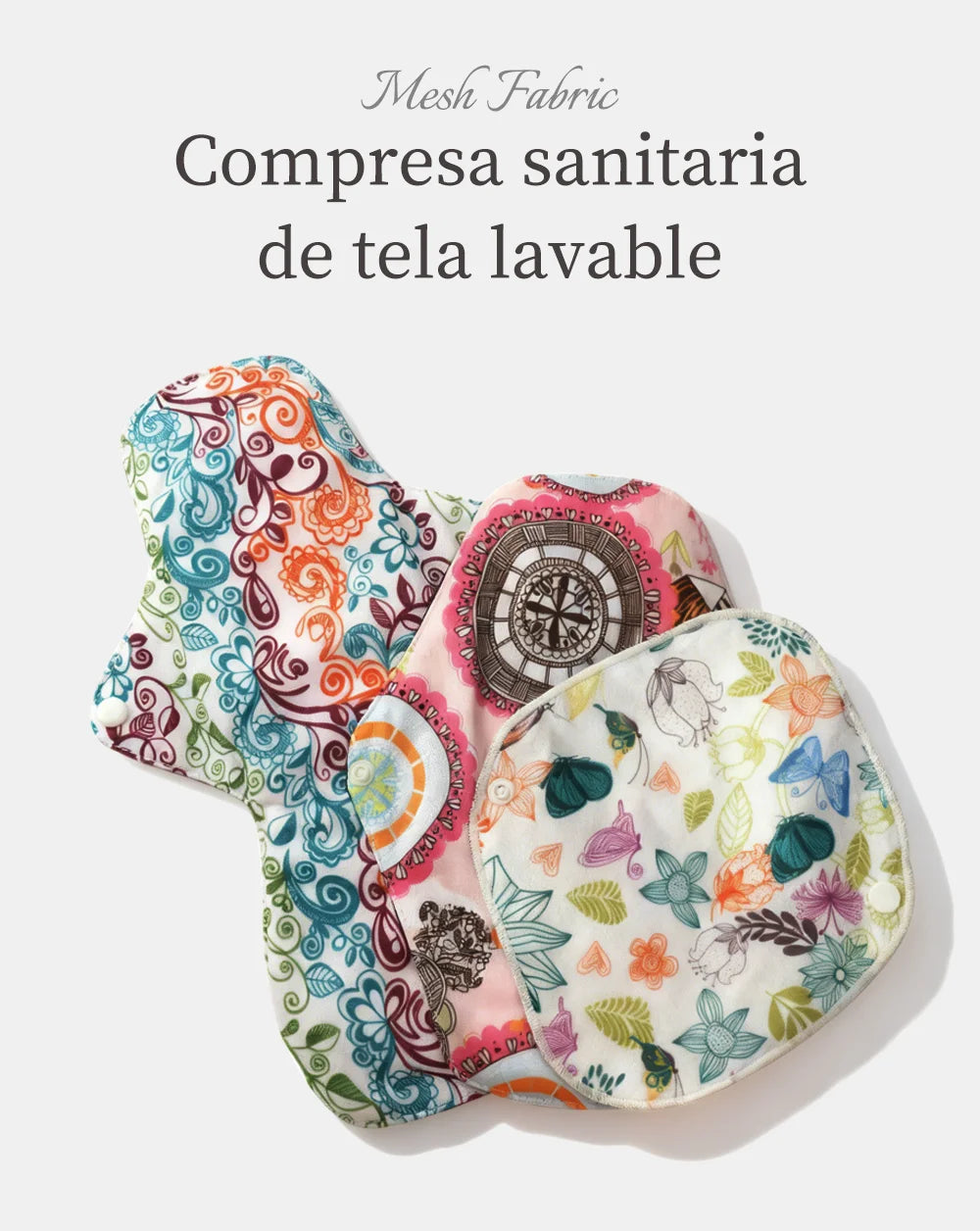 11Pcs Mixed 3 Sizes Reusable Cloth Menstrual Pads, Random Color, Mesh Fabric Quick Dry Washable Sanitary Napkins.