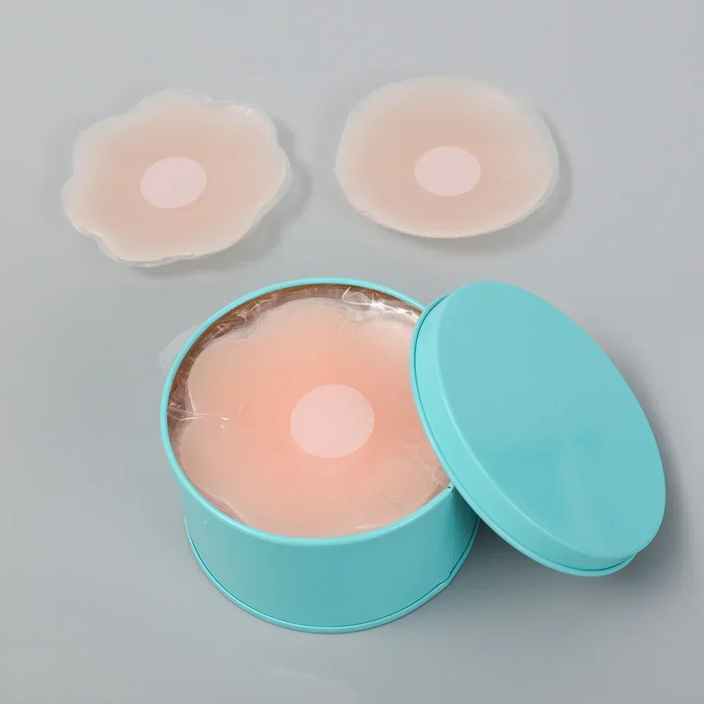 12pcs Women Invisible Nipple Cover Stickers Self-adhesive Chest Breast Petals Silicone Lift Up Paddings Reusable Patch Bra Pads