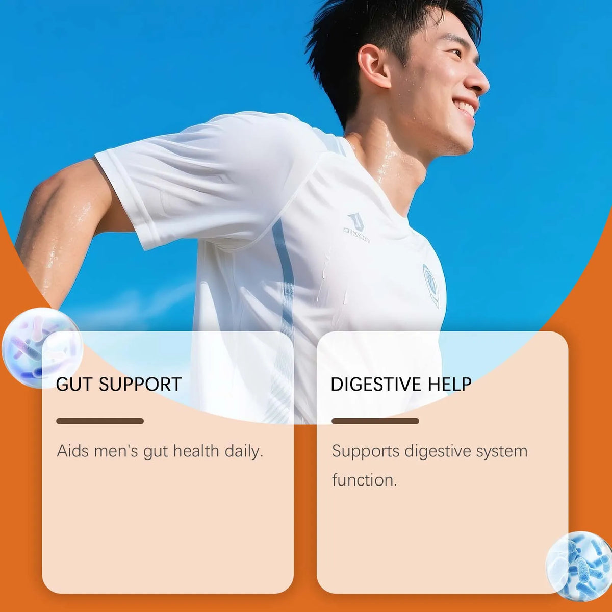 Docteat Peachy Clean Men's Digestive Health Gummies Prebiotic & Probiotic Blend Peach Flavor 60 Gummies Dietary Supplement