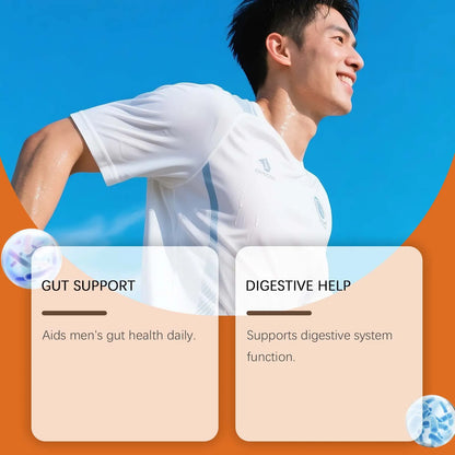Docteat Peachy Clean Men's Digestive Health Gummies Prebiotic & Probiotic Blend Peach Flavor 60 Gummies Dietary Supplement