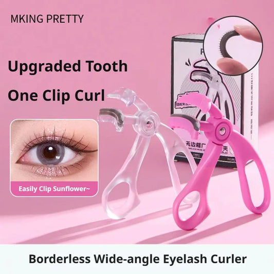 Portable Women Eyelash Curler Frameless Wide Angle Comb Lash Tool No Pinch Long Lasting Curl Hold