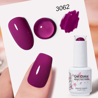 Clou Beaute 15ml Nail Gel Polish Vernis Semi Permanent UV Soak off Varnish Tpo Free Nail Polish Nail Art Gel Lacquer