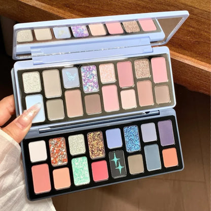 Chéeryep Makeup Set Glitter Eye Shadow Palette Lip Stick Moisturize Lip Balm Mirror 6Pcs Set Qianyan Kits For Women All in One