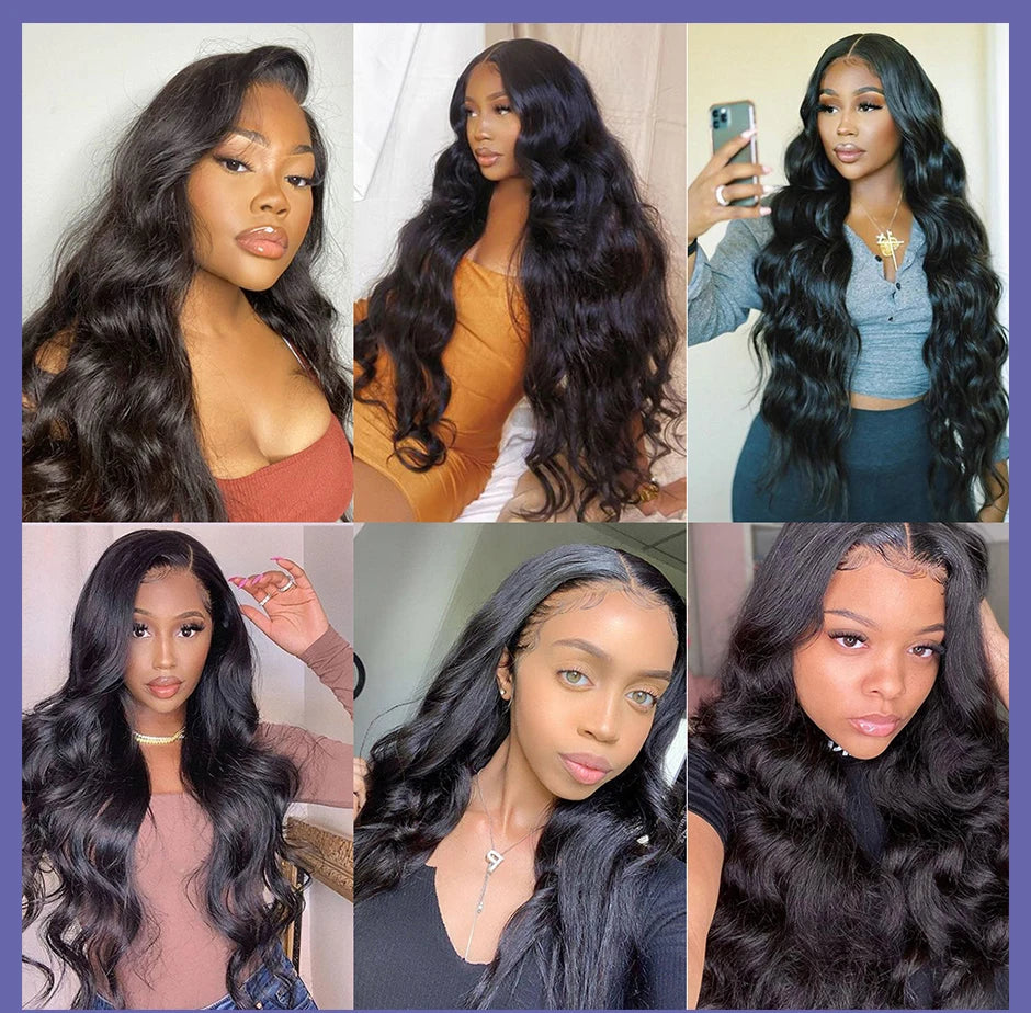 Brazilian Hair 180% Density 8-30 Inch 13x4 HD Transparent Body Wave Lace Wig Human Hair Wigs 4x4 Lace Closure Wig Natural Color
