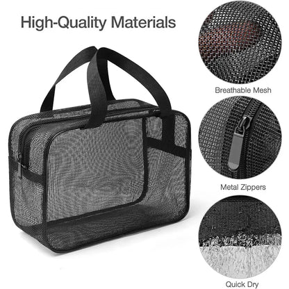 Large Capacity Mesh Shower Caddy Tote Bag Multifunctional Cosmetic Storage Portable Toiletry Organizer for Bathroom Organization