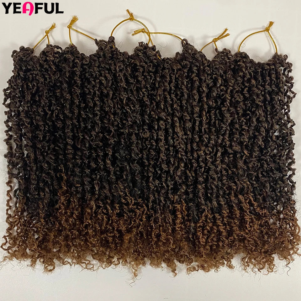 1-6 Packs Yanky Twist Crochet Hair 12"Pre-twisted Natural Black Kinky Mini Spring Twist Small Curly Senegalese Twist Hair Braids