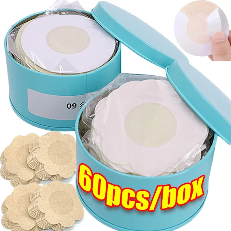 1Box Safety Nipple Cover Stickers Sexy Breast Lift Tape Patch Intimates Female Self-Adhesive Invisible Bra Chest Nipple Padding